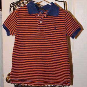 Polo Boys 3T blue and orange striped shirt